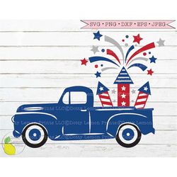 4th of July Truck svg, Summer svg Country svg Amercian Flag svg USA Fireworks Farmhouse svg files for Cricut Downloads S