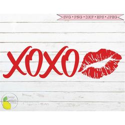 Valentine svg, XOXO Lips svg Valentines Day svg Kiss svg Hugs and Kisses Heart svg Love svg Files for Cricut Downloads S