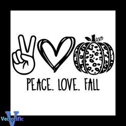 Peace Love Fall SVG, Heart SVG, Pumpkin Leopard SVG, Fall Halloween SVG PNG DXF EPS, svg cricut, silhouette svg files, c