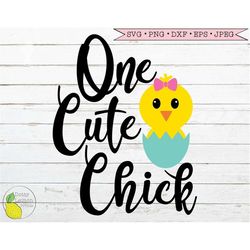 Easter SVG, Chick svg, Kids Girls Easter svg One Cute Chick Spring svg Happy Easter svg Files for Cricut Downloads Silho
