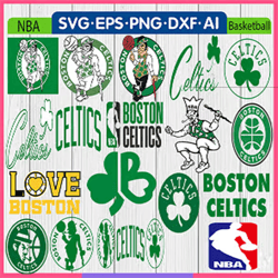90 Files SVG,18 Designs, Boston Celtics svg File/basketball svg,svg bundles/NBA svg/Instant Download