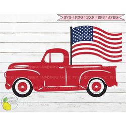 4th of July Truck svg Summer svg Patriotic svg Amercian Flag svg USA svg Farmhouse svg files for Cricut Downloads Silhou