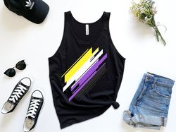 Nonbinary Pride Tank Top - Subtle Enby Pride Shirt - LGBT Unisex Extra Light Fabric Tanktop, Anime Shirts, Manga Shirts,