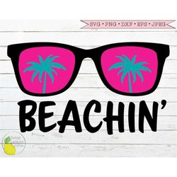 Summer svg, Beach svg, Ocean Cruise Vacation Beachin' svg Sunglasses svg Palm Tree svg files for Cricut Downloads Silhou