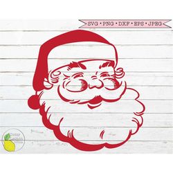 Santa SVG, Christmas Santa Hat svg  Vintage Farmhouse Santa Claus Christmas Holiday svg Files for Cricut Downloads Silho