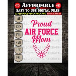 Proud Airforce Mom svg || Airforce svg  || American Soldier Mom svg  || Cricut design