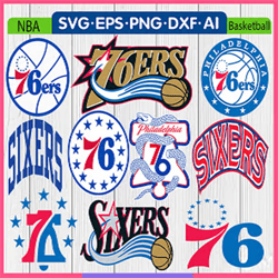 50 Files SVG,10 Designs, Philadelphia 76ers svg File/basketball svg,svg bundles/NBA svg/Instant Download