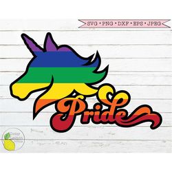 Rainbow Pride Unicorn svg, Gay Pride svg LGBTQ svg Love svg Files for Cricut Downloads Silhouette Clip Art