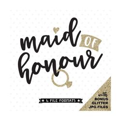 Maid of Honour SVG, Bridal Party Shirt Iron on transfer jpg file, Bridesmaid SVG file, Wedding Party gift, Maid of Honou