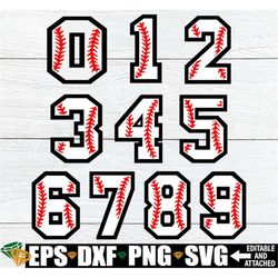 Baseball Numbers. Baseball Themed Numbers. Numbers that look like baseballs. Baseball cut files. Baseball svg. Baseball