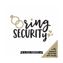RIng Security SVG, Ring Bearer SVG, Bridal Party Iron on Transfer Shirt design, Ring Security cut file, Ring Bearer Sign