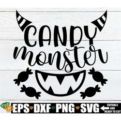 Candy Monster svg, Kids Halloween Shirt svg, Kids Halloween Candy Tote svg, Boys Halloween svg, Toddler Halloween Shirt