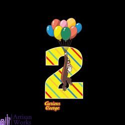 Curious George Vintage 2Th Birthday SVG PNG DXF EPS PDF, Birthday Svg
