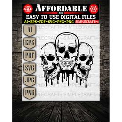 Dripping Skull svg || Skull tshirt svg || Human Skull svg || cricut files || SVG