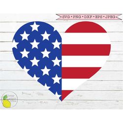 4th of July svg, American Flag Heart Summer svg Patriotic svg USA svg Star Spangle svg files for Cricut Downloads Silhou
