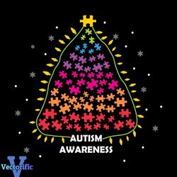 Christmas Puzzle Autism Awareness Tree Svg, Christmas Svg