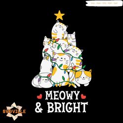 Christmas Cat Meowy Tree Svg, Christmas Svg, Cat Tree Svg