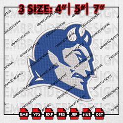 Central Connecticut Logo Embroidery files, NCAA Embroidery Designs, Central Connecticut Blue Devils Machine Embroidery