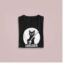 Shredder Cat Playing Guitar Shirt,  Guitar Kitty Tshirt, Music Tee, Funny Guitar Shirt Acoustic Electric Bass Player For