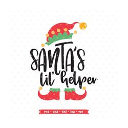 Santa's lil' Helper SVG file, Christmas svg, Santa svg, SVG Christmas, Santa's little helper svg design, Christmas png,