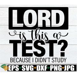 Lord Is This A Test Because I Didn't Study, The Lord Is Testing Me, Is This A Test, Funny svg, Sarcasm Quote, Funn Quote
