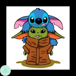 Baby Yoda With Stitch SVG PNG EPS DXF Vector Cricut File, Disney Svg