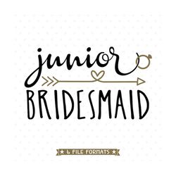 Junior Bridesmaid SVG file, Wedding Party Iron on file, Bridesmaid gift SVG, Bridal Party gift, svg cut file, Wedding dx