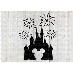 SVG DXF JPEG Pdf  File for Mickey Mouse Castle Fireworks Patriotic Display