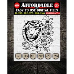 tiger decals || zoo animals svg || floral tiger svg || leo svg || tiger tshirt || tiger clipart || tiger decals || tiger