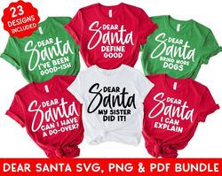 Dear Santa SVG PNG PDF Bundle, Family Christmas Shirt Svg, Funny Christmas Group Shirts, Matching Christmas Shirts Svg,