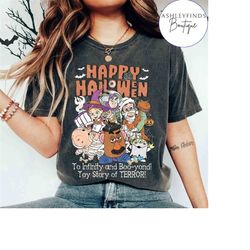 Vintage Disney Toy Story Happy Halloween Shirt, Retro Disney Pixar Toy Story Halloween Matching, To Infinity and Boo-yon