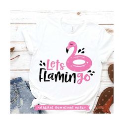 Flamingo Summer Vacation Beach Pool SVG file Cricut Silhouette sublimation print iron on transfer shirt design vinyl die