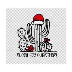 Succa Cactus Christmas Svg, Cactus Hat Christmas Svg, png dxf eps download-files