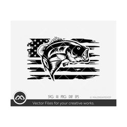 Fishing SVG American Flag - fishing svg, fish svg, fisherman svg, fishing png for fish lovers