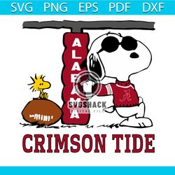 Snoopy Alabama Crimson Tide Svg, Sport Svg, Alabama Crimson Tide Svg, Alabama Crimson Tide Football Team Svg, Snoopy Woo