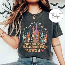 Disney castle Halloween shirt, Mickey's Not so scary Halloween party shirt, Mickey & friends skeleton shirt, Magic Kingd