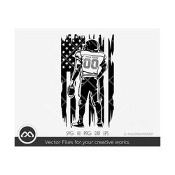 American football SVG Customize name number - football svg, sports svg, cricut file, Us flag svg, Vinyl cutting, T-shirt