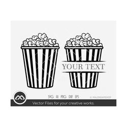 Popcorn SVG Customized name - pop corn svg, popcorn boxes, cut file for cricut, CNC, Vinyl cutting, laser, dxf eps