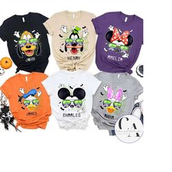 Personalized Disney Halloween Sunglass Castle Shirt, Mickey and Friends Halloween Group, Disney Family Halloween Party 2