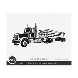 Logging truck SVG Truck illustration - logging shirts, big truck svg, truck svg, png dxf eps, sublimation print, cut fil