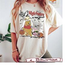 Disneyland Nightmare On Main Street Winnie Pooh Comfort Colors Shirts,Disney Halloween Characters Shirt, Pooh & CO, Hall