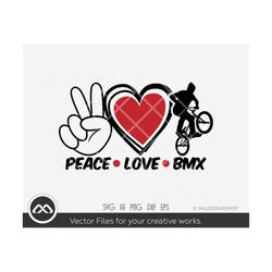 Bmx SVG Peace love bmx - bmx svg, bike svg, bmx png, bmx bike svg, bicycle svg for lovers