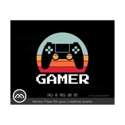 Retro Gamer SVG Gamer - gaming svg, gamer svg, video game svg, controller svg, gamer shirt, digital files