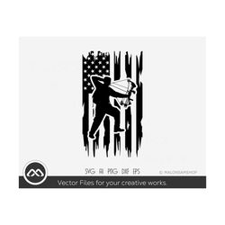 Bow Hunting SVG Distressed US Flag - bow hunting svg, hunter svg, bow and arrow svg, archery svg for lovers