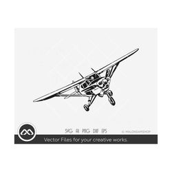 Small Plane SVG Stencil - Airplane svg, airplane pilot svg, airplane clipart, airplane png, dxf, eps