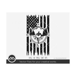 Snowmobile SVG US flag with compass - snowmobile svg, winter sports svg, snowmobiling svg, snowmobile rider svg, silhoue