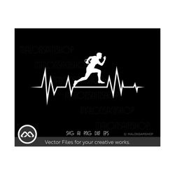 Rugby SVG Heartbeat - rugby svg, football svg, rugby player svg, american football svg, silhouette, cut file, png