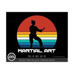 Martial Art SVG Retro Girl - martial arts svg, karate svg, taekwondo svg, karate vector, karate mom svg for lovers
