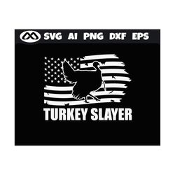 Turkey Slayer Hunting SVG American Flag Hunting - hunting clipart, hunting svg,  easter svg, hunt svg for Lovers