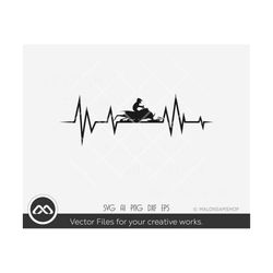 Snowmobile SVG Heartbeat - snowmobile svg, winter sports svg, snowmobiling svg, snowmobile rider svg, silhouette, dxf, p